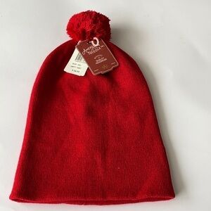 Hat American Needle red beanie w/ Pom Pom cuff or slouchy Nordstrom NWT 
C